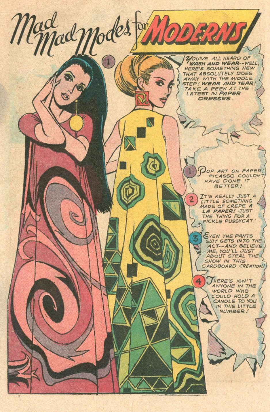 Fashion page romance comics Tony Abruzzo Mod looks