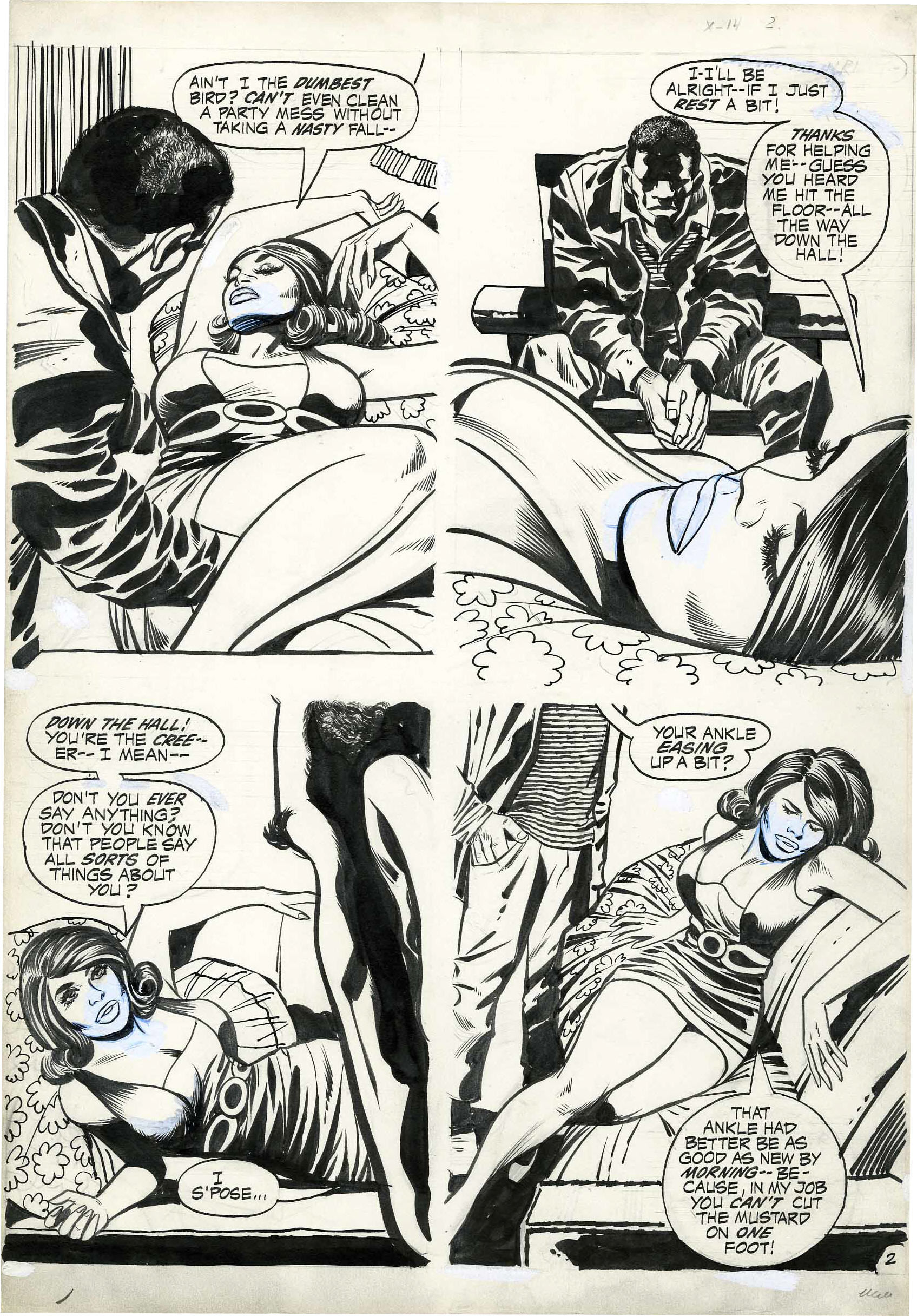 "Fears of a Go-Go Girl" page two Soul Love #1 (Unpublished) Pencils: Jack Kirby, Inks: Vince Colletta, Image from Heritage Auctions