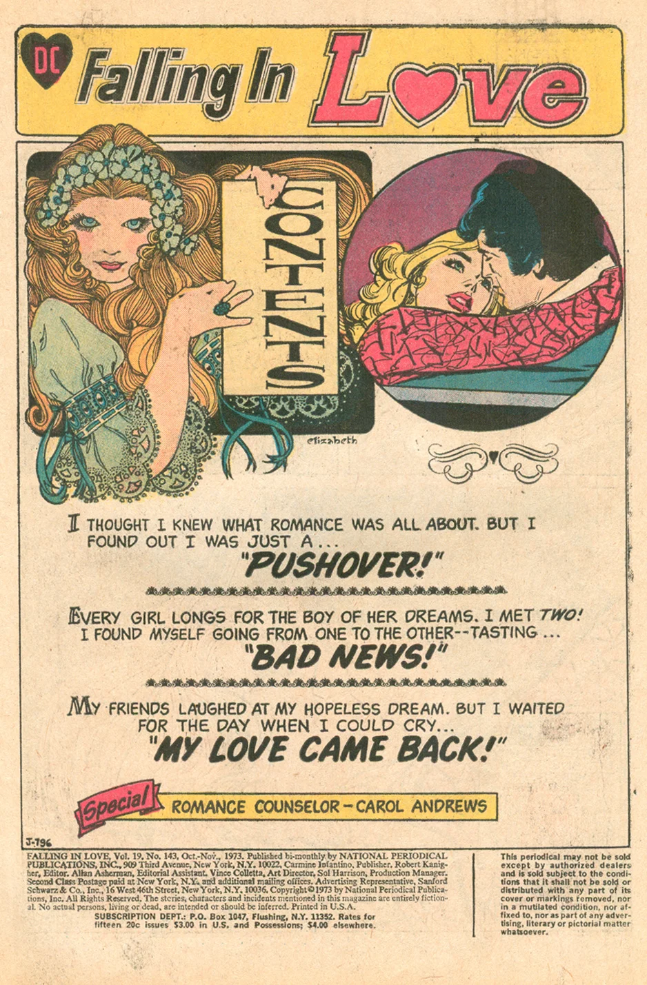 Illustrated by Elizabeth and George Tuska/Vince Colletta from Falling in Love #143 (October/November 1973)