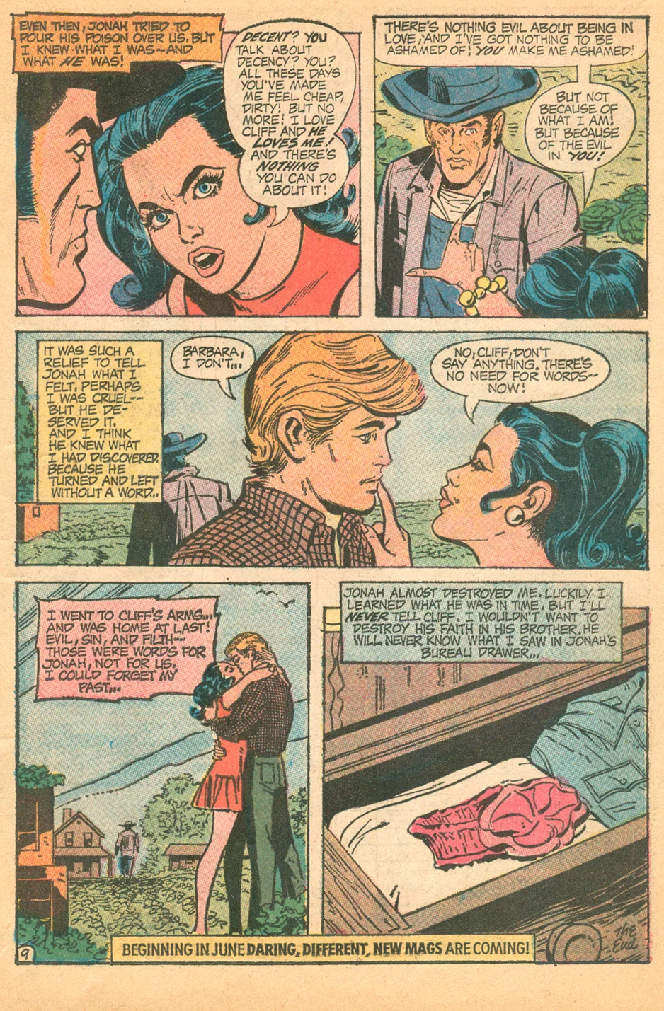 Cover by Bob Oksner Falling in Love #124 (July 1971) romance comic book sequential crush