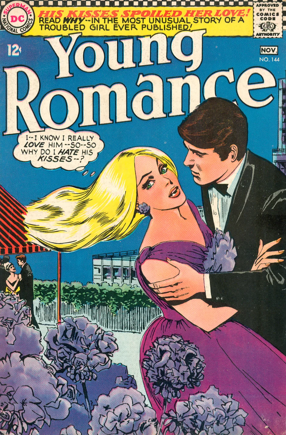 Abruzzo frequently used floral motifs in his work. Young Romance #144 (October/November 1966)