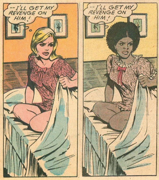 Romance comic book stories recolored for diversity
