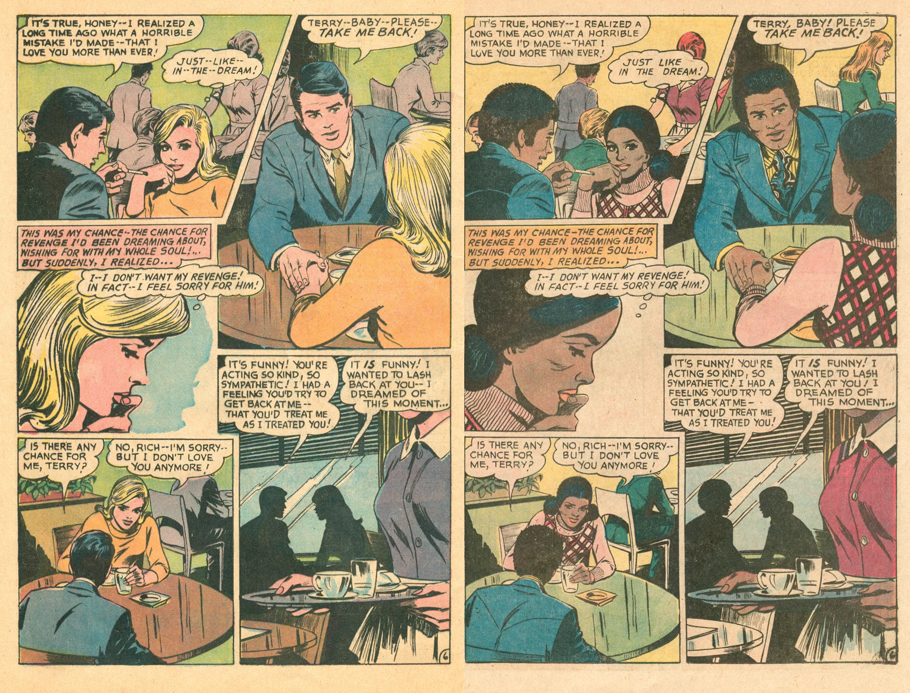 Romance comic book stories recolored for diversity DC comics 1970s african american characters