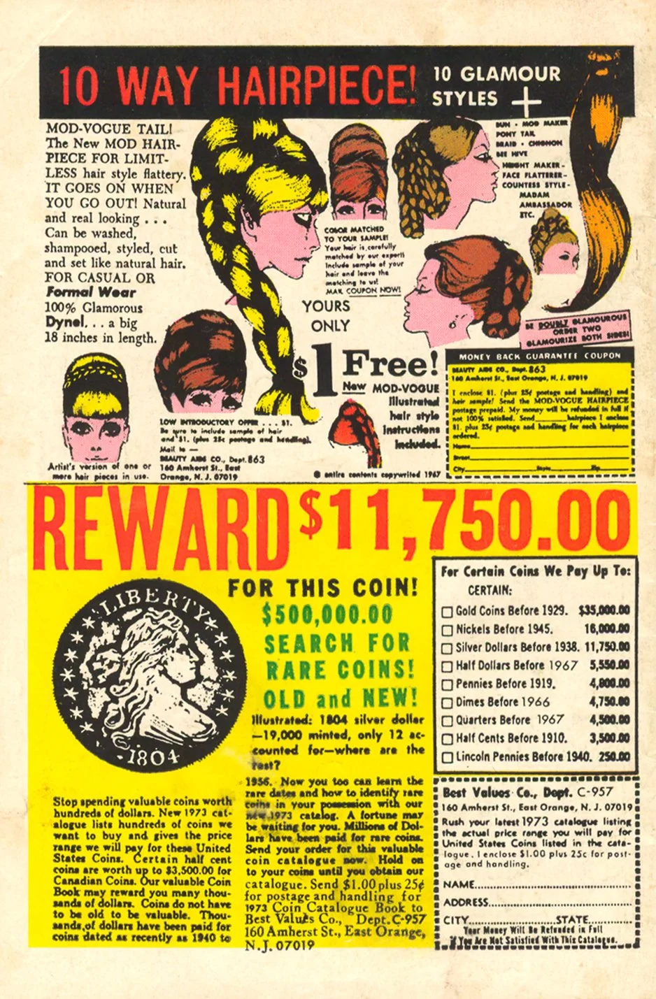 10 way Hairpiece advertisement 1960s