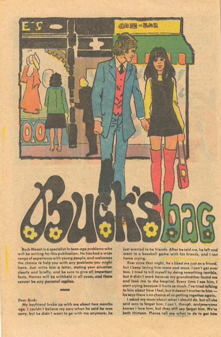 romance comic book advice column buck's bag charlton