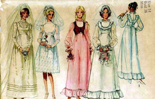 Extremely different from today's wedding fashions!