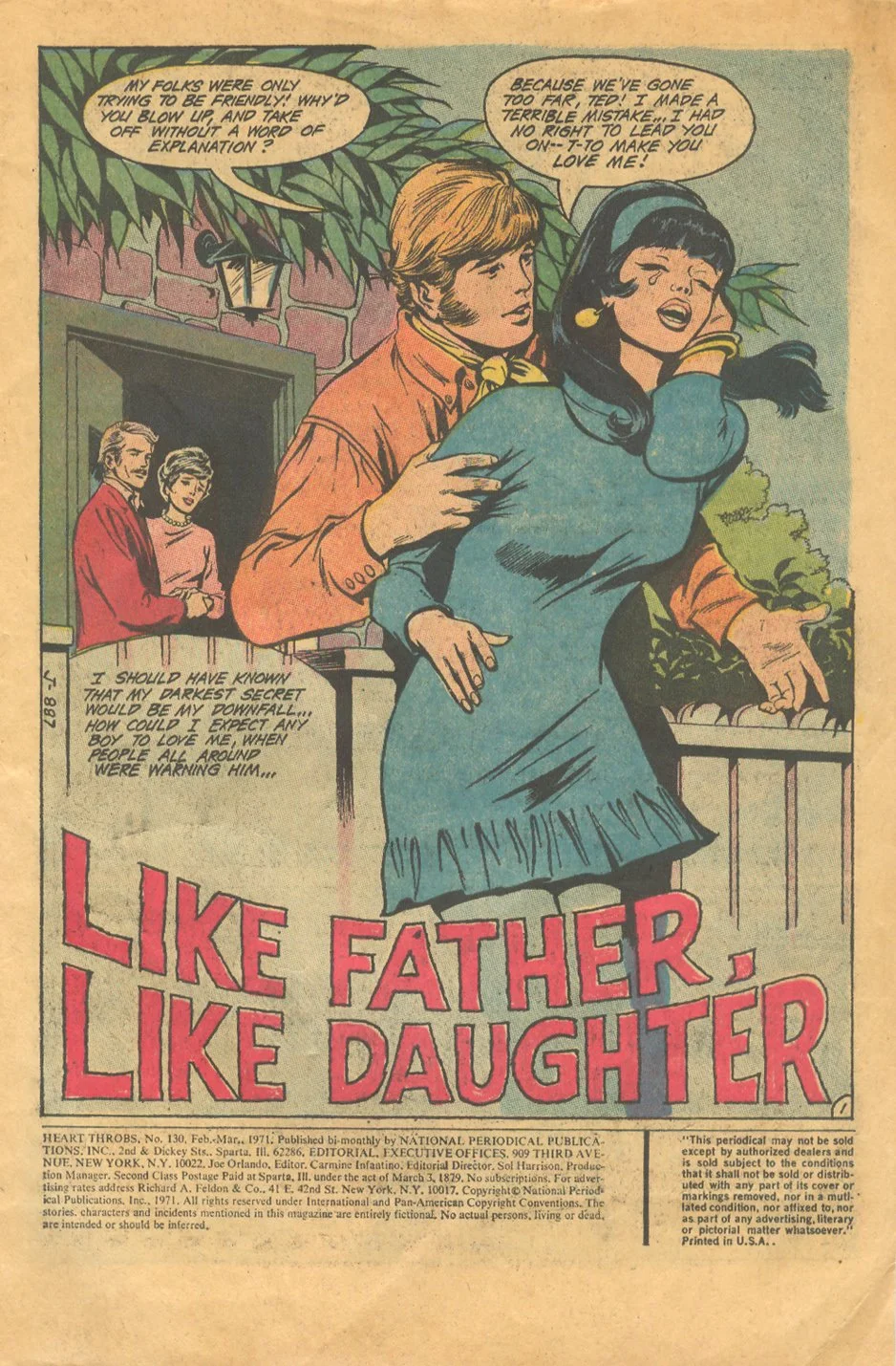 Heart Throbs DC Romance Comics Like Father Like Daughter