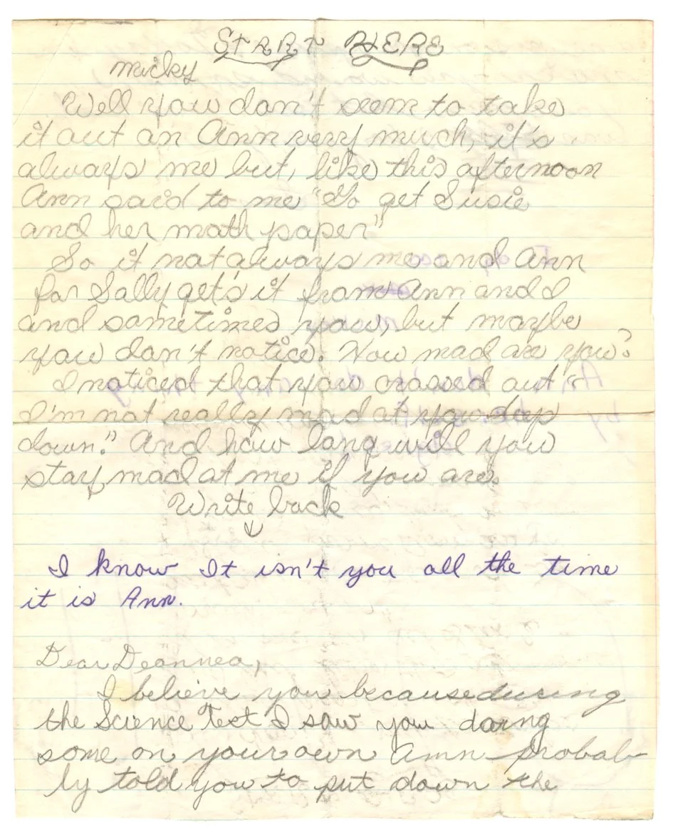 Note found in romance comic book