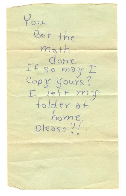 Note found in romance comic book
