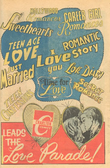 House Ad from Time for Love #15 (March 1970) Nope, that blue blob isn't an outline of an upper Midwest state -- it's a locket chain!