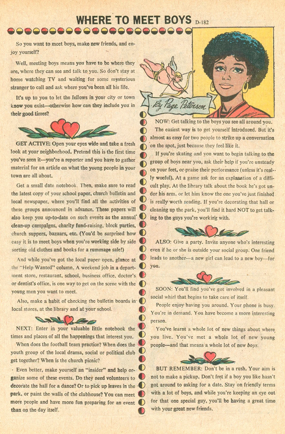 "Where to Meet Boys" Secret Hearts #152 (June 1971)