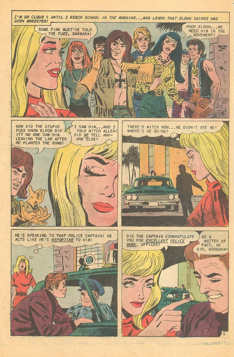 Charlton Comics romance comics Hippy and the Cop