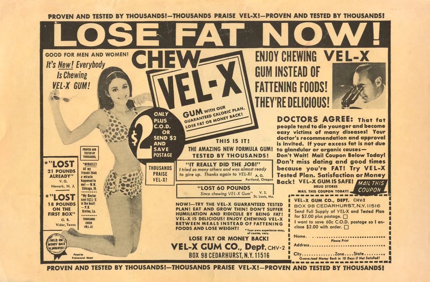 "Don't miss dating and good times because you're FAT!"