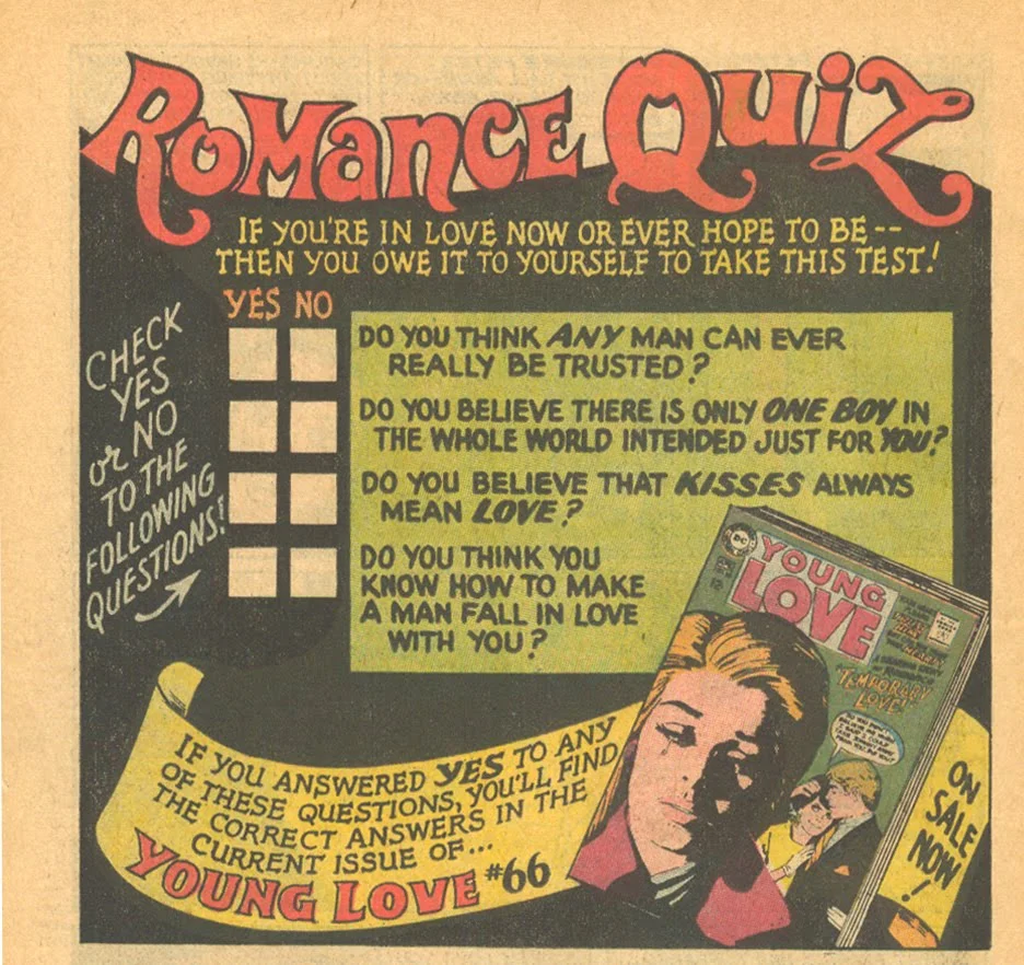 If you answered "No" to all of these questions, then well, Young Love #66 just isn't for you!