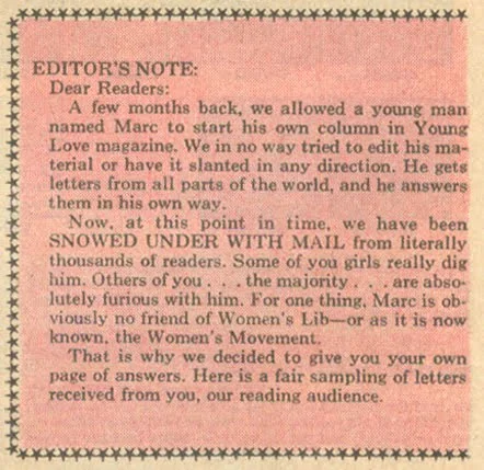 Marc on the Man's Side comic book misogyny