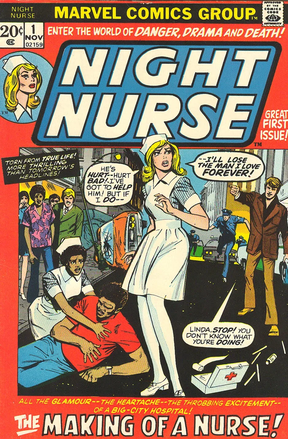 Linda Night Nurse Marvel Comics Romance Vintage 1970s Win Mortimer