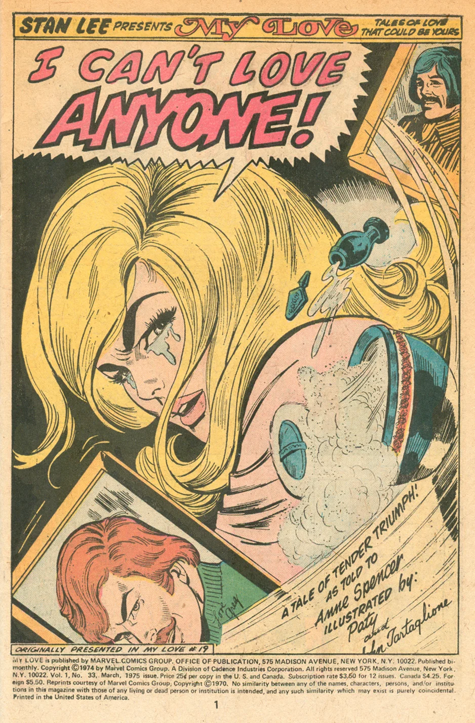My Love #33 Paty Cockrum romance comic book artist Steve Englehart