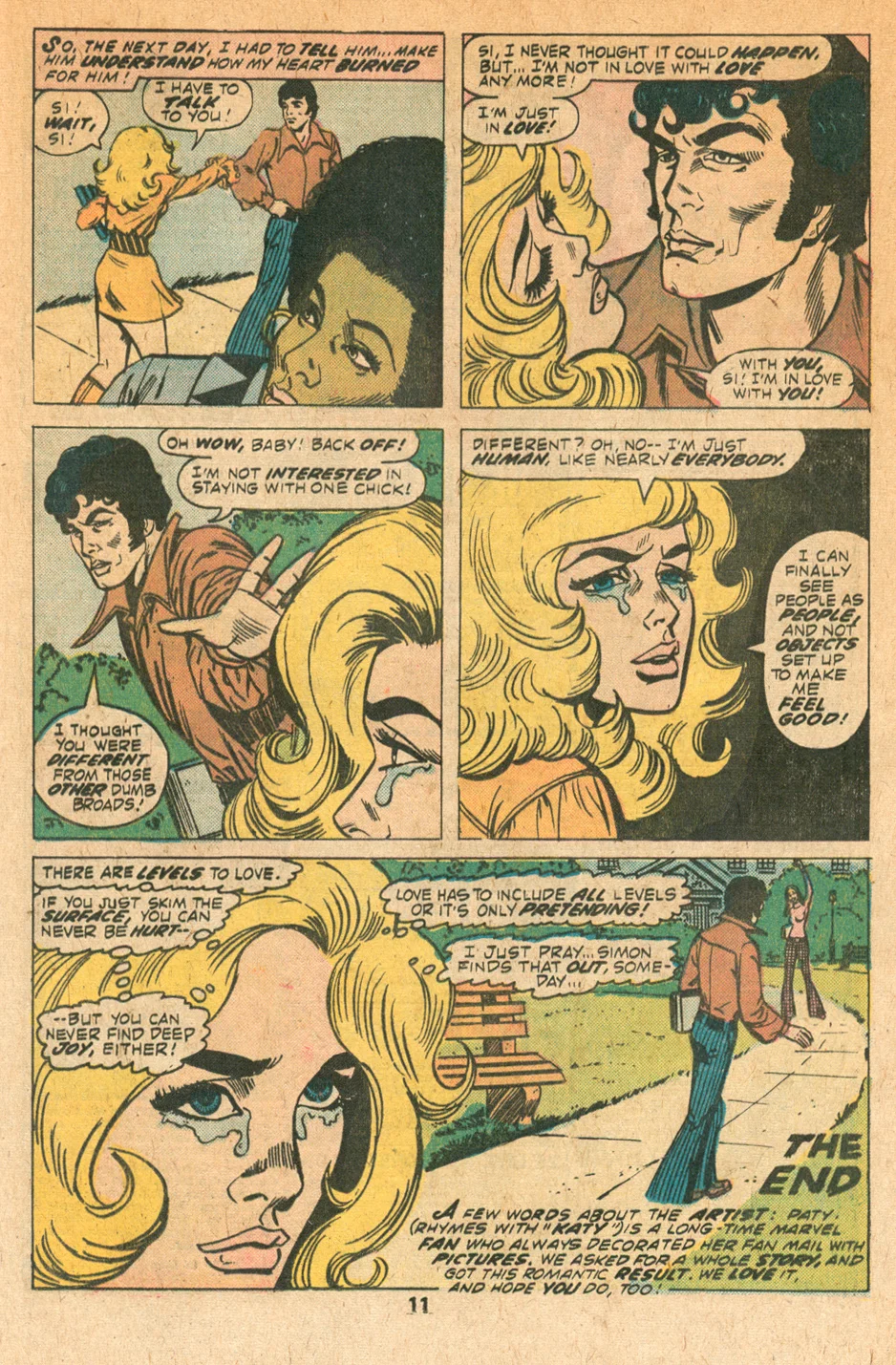 My Love #33 Paty Cockrum romance comic book artist Steve Englehart