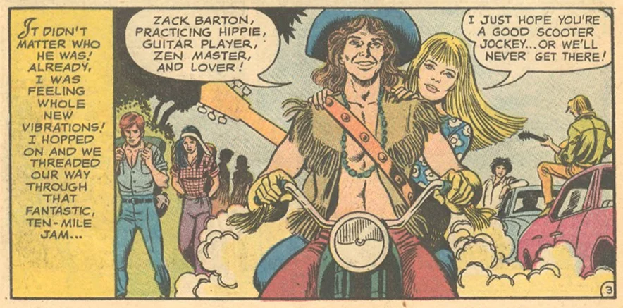 Romance comic book hippy 1970s Woodstock
