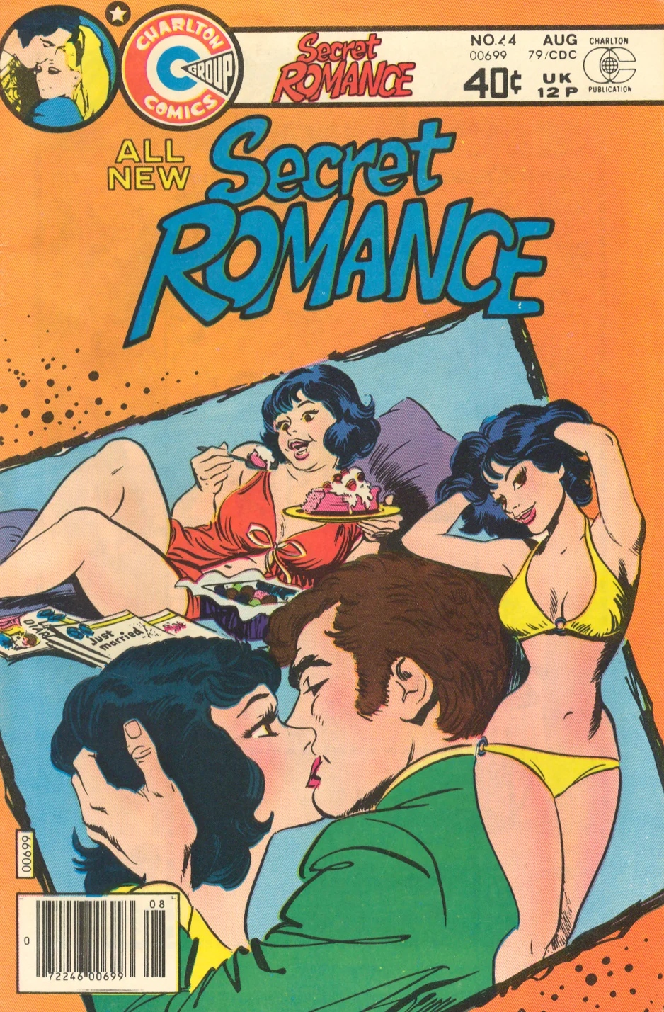 Notice she is reading Charlton romances whilst eating those bonbons!