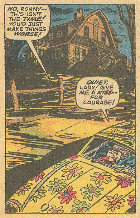 "His Hair is Long and I Love Him!" from My Love #5 (May 1970) by the creative team of Stan Lee, Gene Colan, and Frank Giacoia