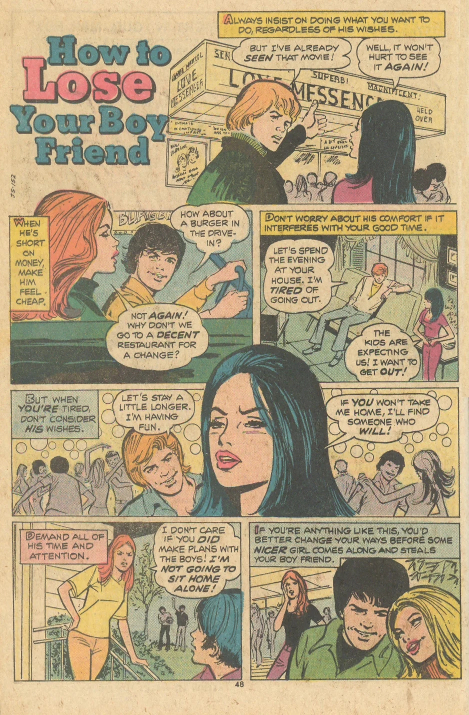 "How to Lose Your Boyfriend" Young Love #111 (August/September 1974)