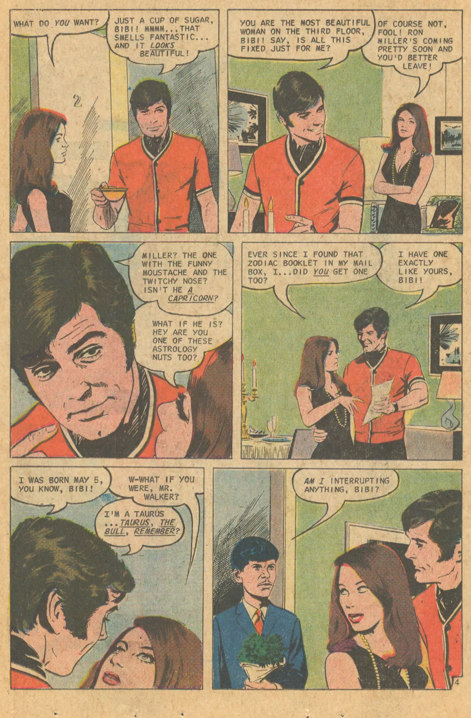 Leandro Sesarego illustrated, "Taurus, Where Are You?" Charlton romance comic book story