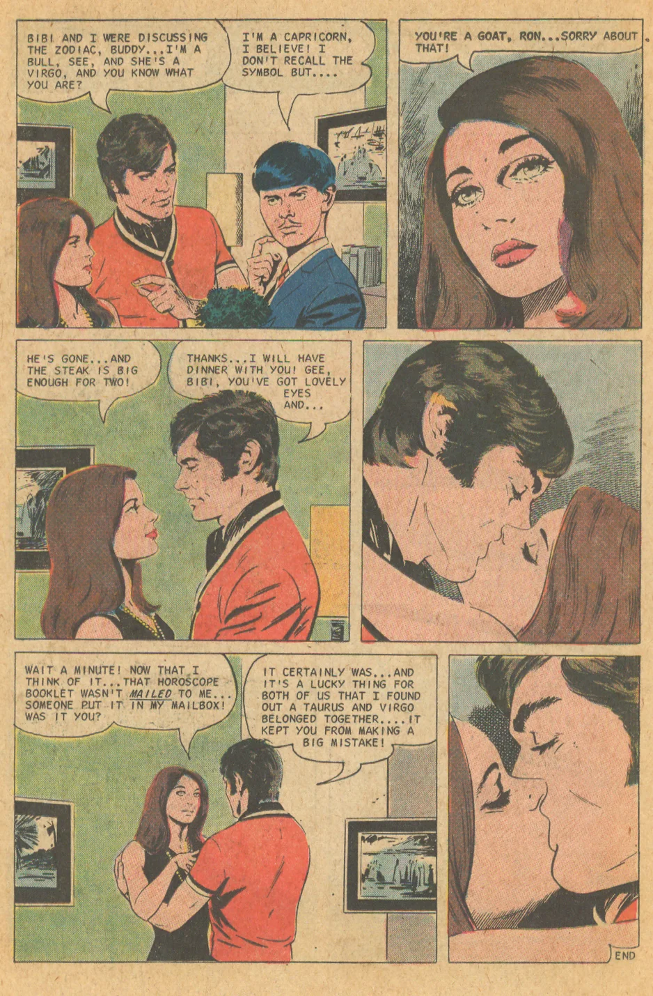 Leandro Sesarego illustrated, "Taurus, Where Are You?" Charlton romance comic book story