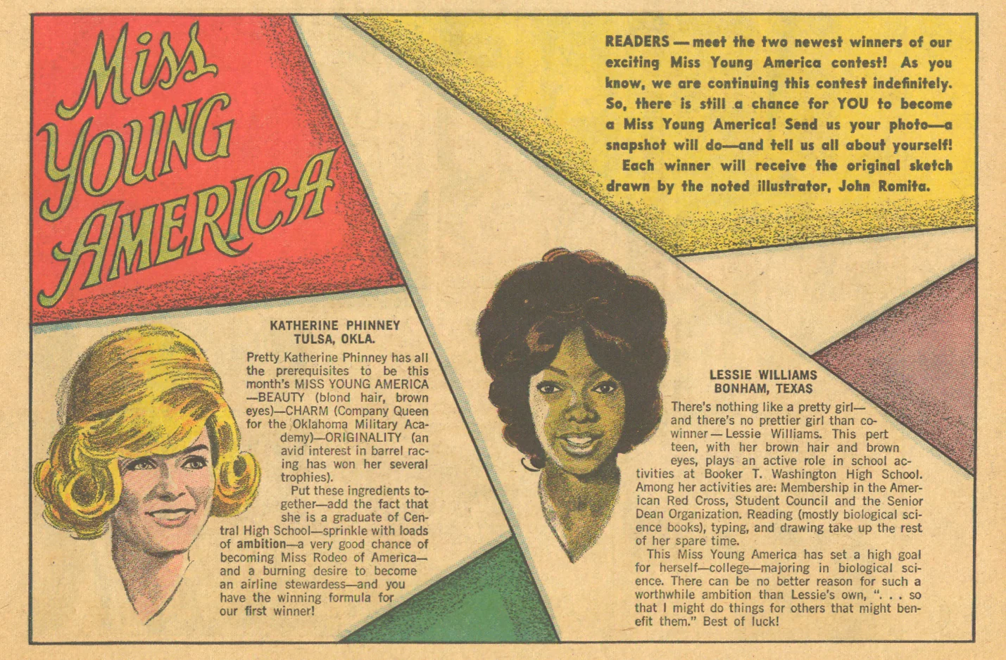 Miss Young America contest comic book