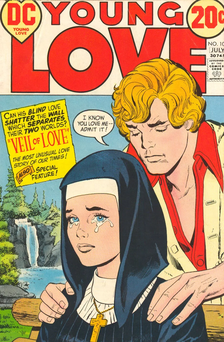 Young Love nun on comic book cover