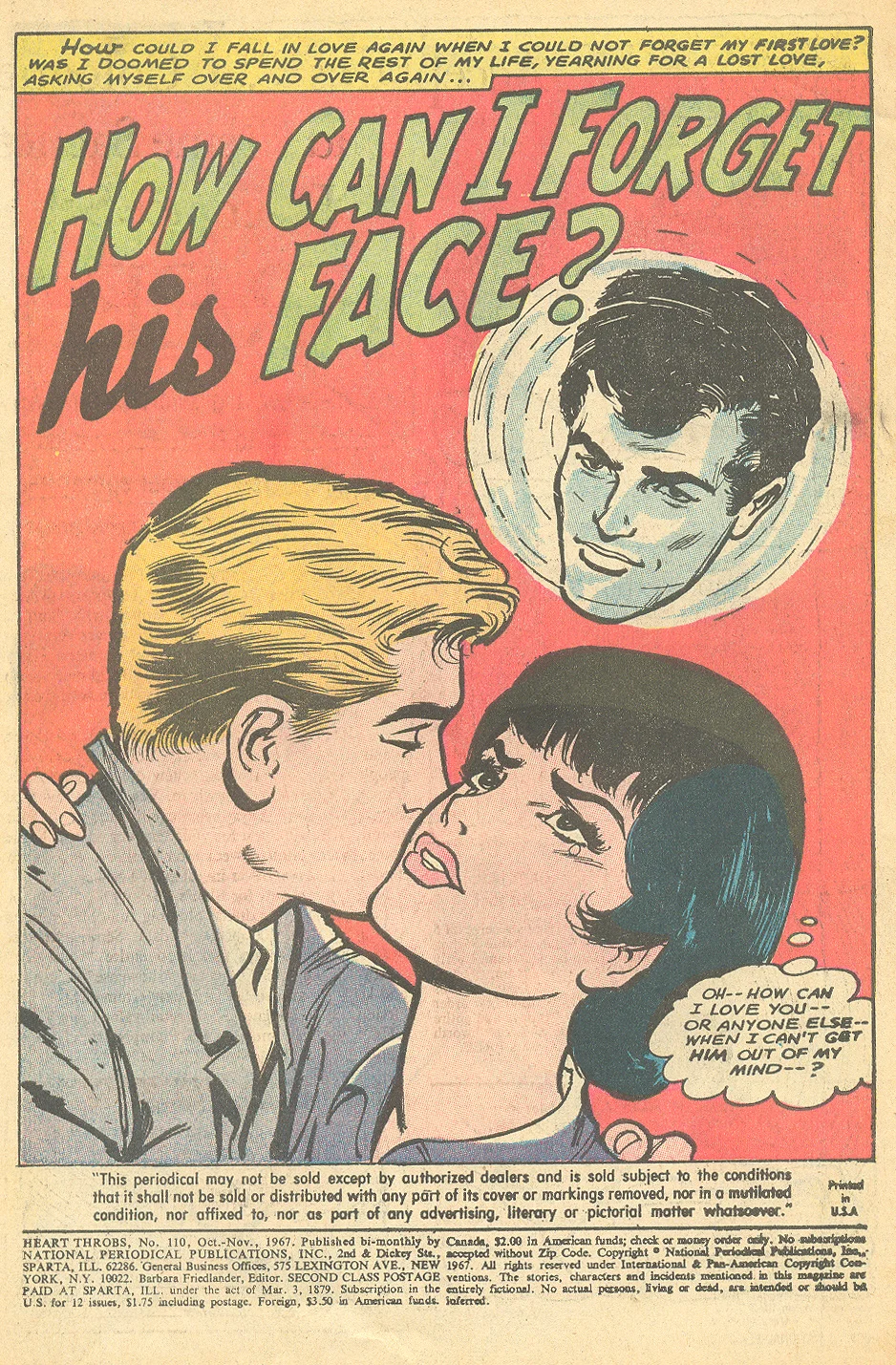 "How Can I Forget His Face?" from Heart Throbs #110 (October/November 1967) Win Mortimer