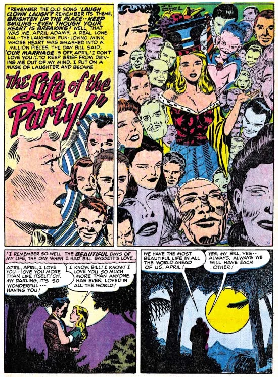 "The Life of the Party!" Young Love #6 (December 1949) Pencils: John Guinta, Inks: Manny Stallman, Scan from the Simon and Kirby Blog