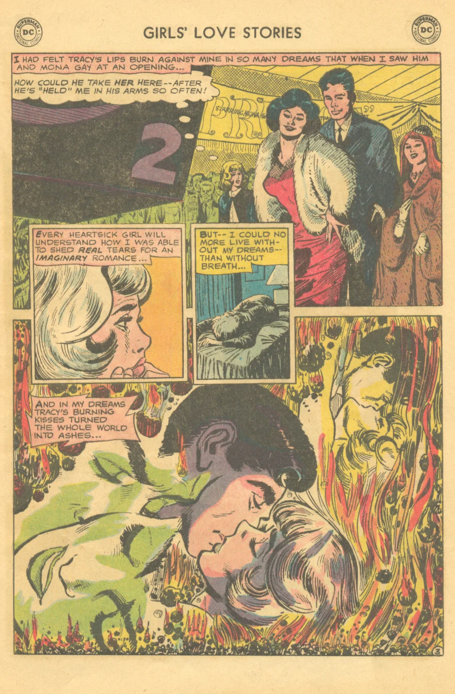 "Burn, Heart -- Burn!" Girls' Love Stories #113 (August 1965) 