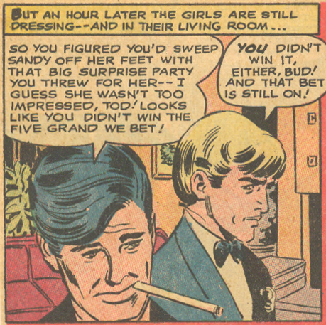 My, my! What a large cigarette you have there, sir! Episode 12 Heart Throbs #113 (April/May 1968)