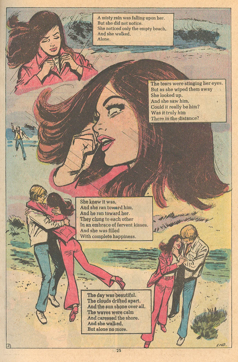 Even short two-page stories deserve the Mortimer fist treatment! "The Walk" Young Romance #198 (March/April 1974)