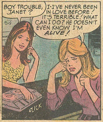 I count three little fists in this panel! "Love Expert" Young Love #111 (August/September 1974)