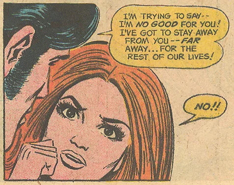 Even as romance comics were winding down, Mortimer took the time to draw an emotive fist! "Love is the Answer!" Young Love #123 (January 1977)