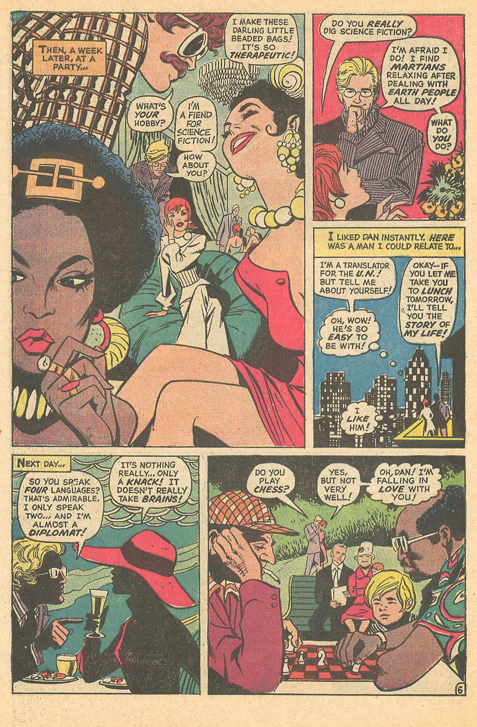  "Too Smart to Love!" from Falling in Love #137 (October 1972). Penciled by Ric Estrada and inked by Vince Colletta