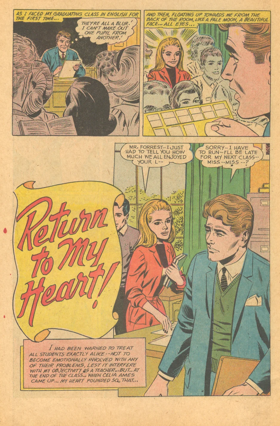 Guy's point of view romance story comic book DC