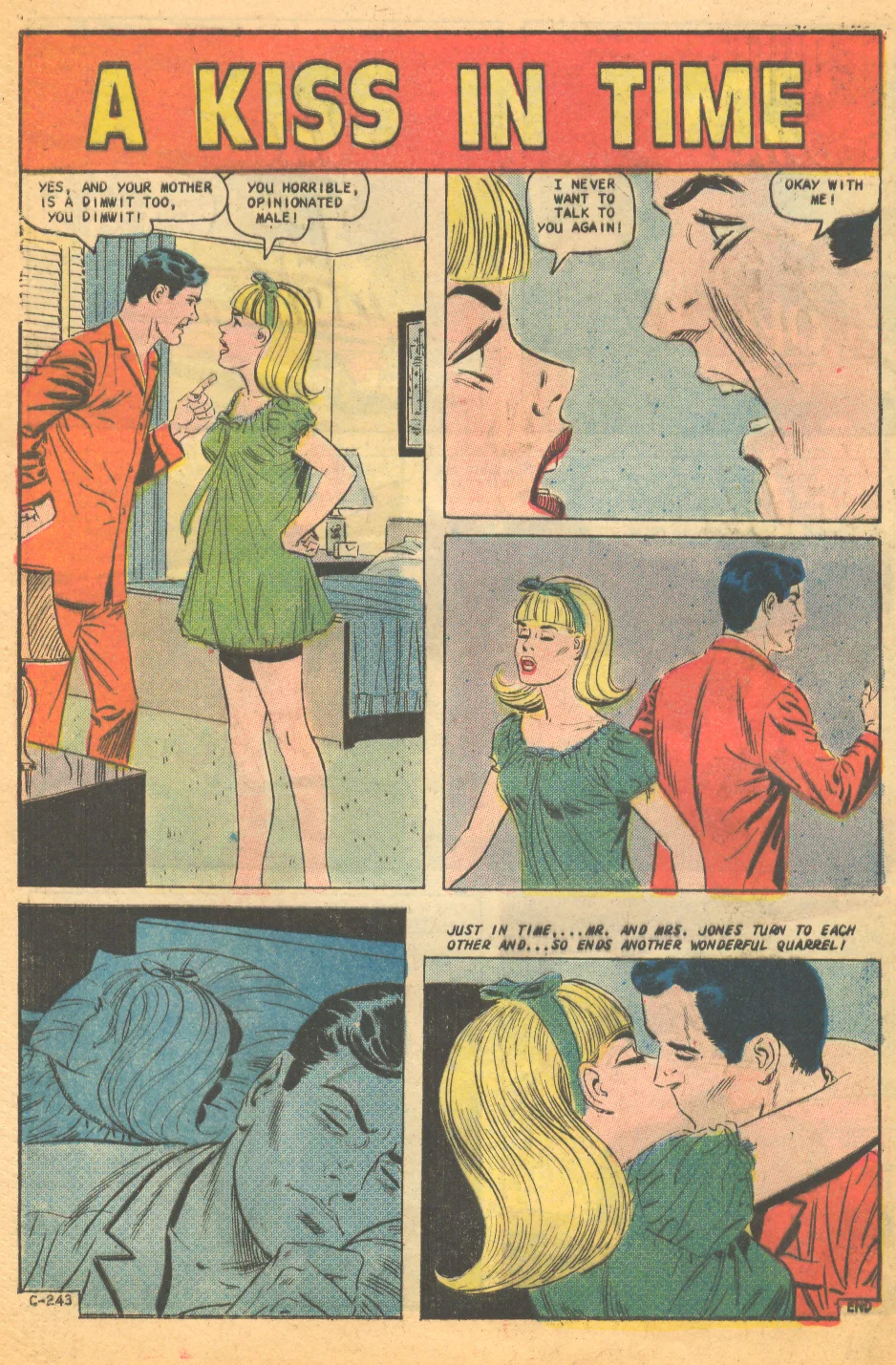 "A Kiss in Time" Just Married #67 (October 1969) Pencils and inks by Charles Nicholas