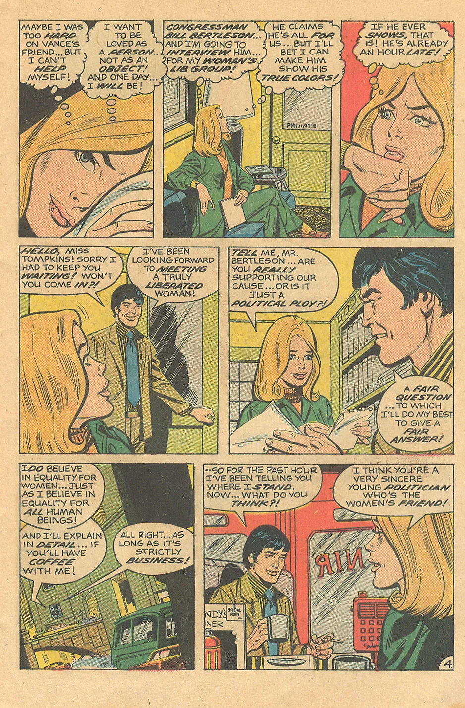 Women's Movement 2nd wave feminism in comic books romance