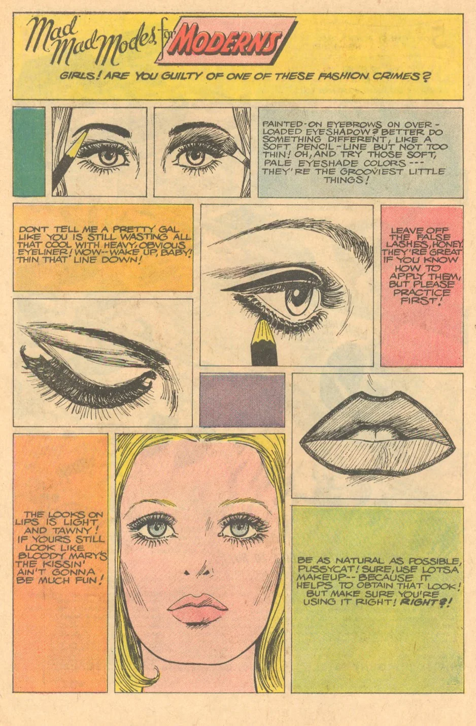 "Mad Mad Modes for Moderns" Girls' Romances #140 (April 1969)