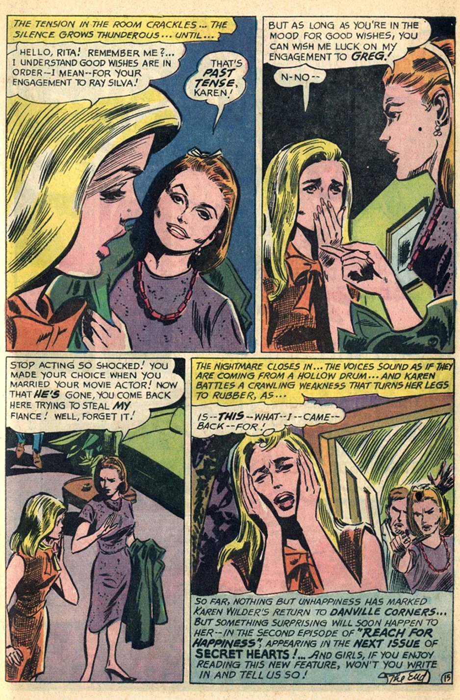"Reach for Happiness!" story-arch made its debut in Secret Hearts #110 (March 1966)