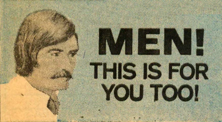 Mustaches in the 1970s vintage books