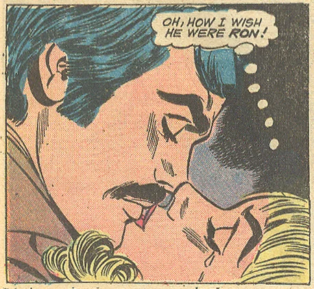 Mustaches were no guarantee to a woman's affections, however. "One More Chance!" Heart Throbs #146 (October 1972)