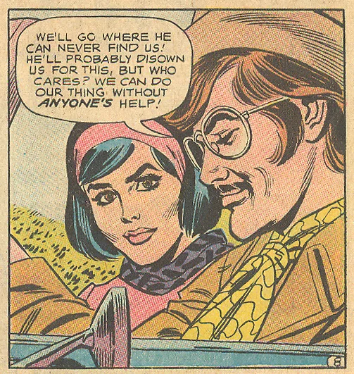 oung, handsome rebels of the romance comics were prone to keeping their upper lip hairs festive... "One Husband, Two Loves!" Girls' Love Stories #157 (February 1971)