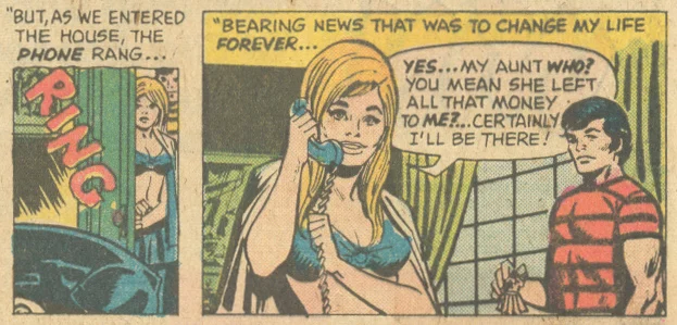 "Leaving on a Jet Plane!" My Love #30 (September 1974) Pencils: Jack Katz, Inks: Frank Giacoia