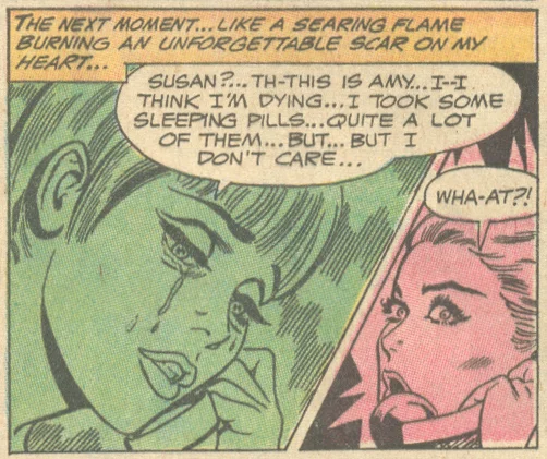 Suicide in romance comic books story dramatic