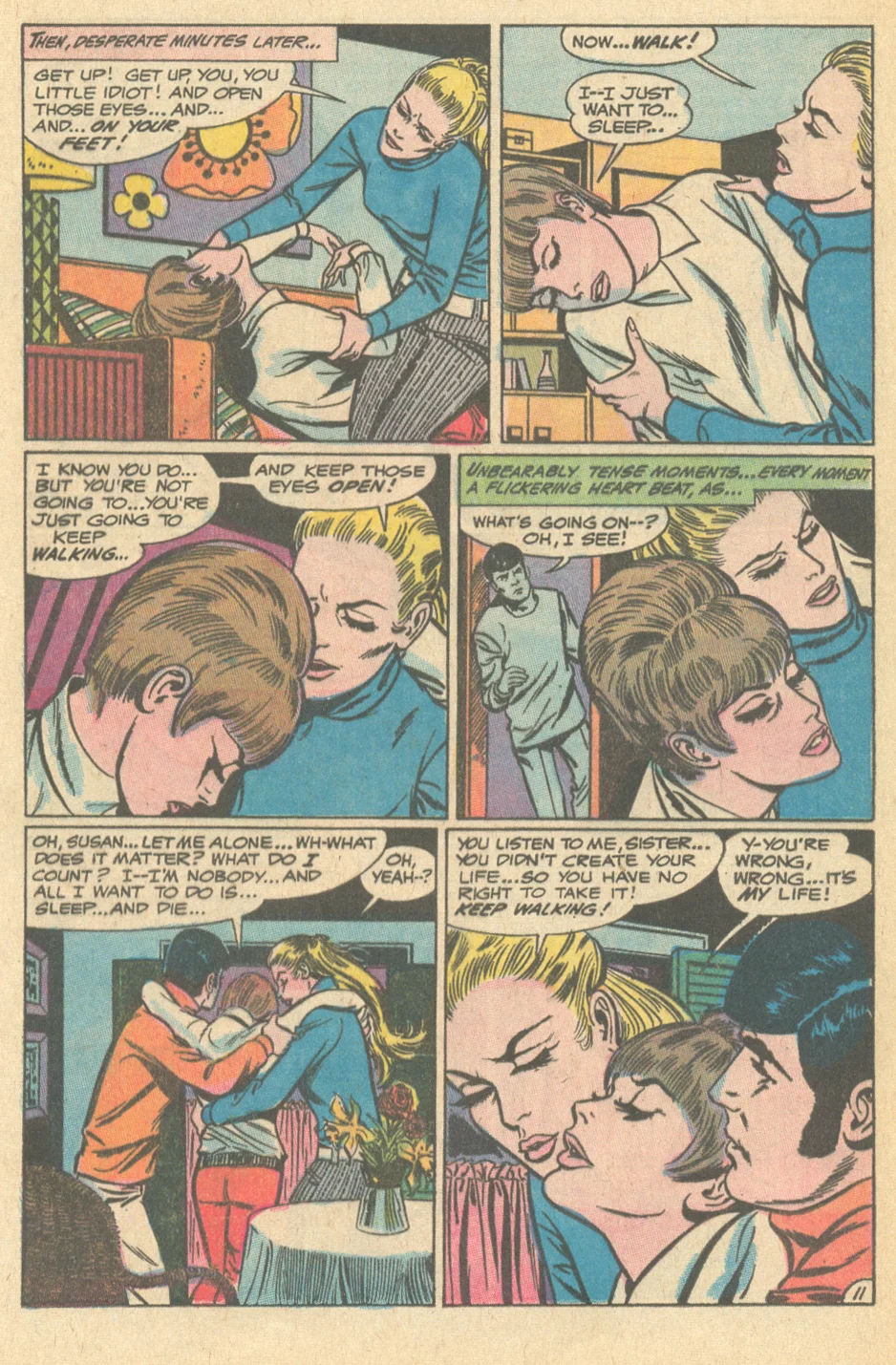 Suicide in romance comic books story dramatic