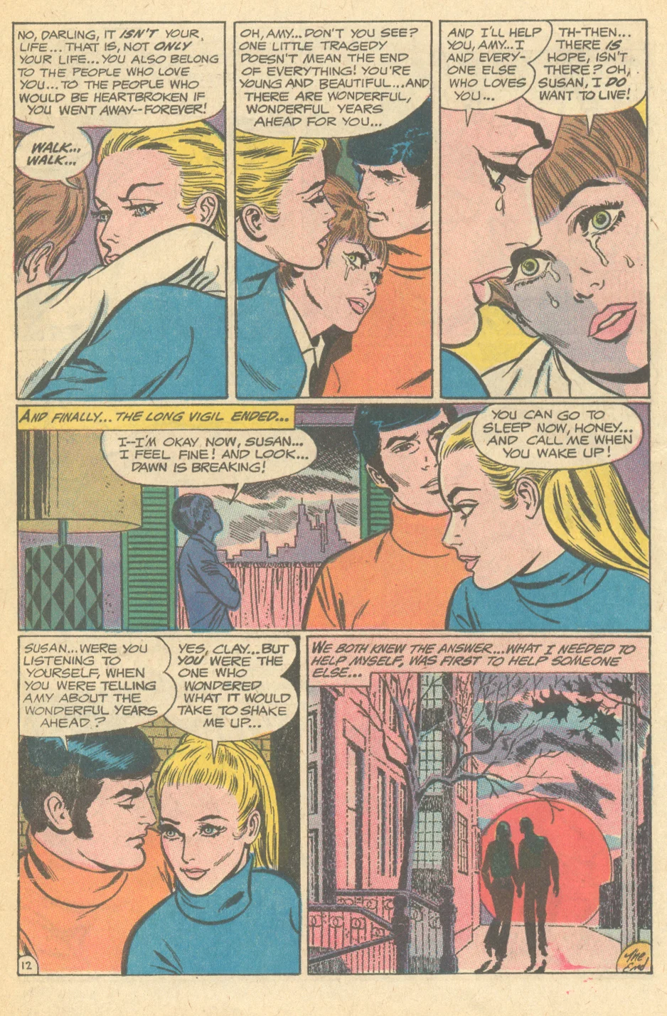 Suicide in romance comic books story dramatic